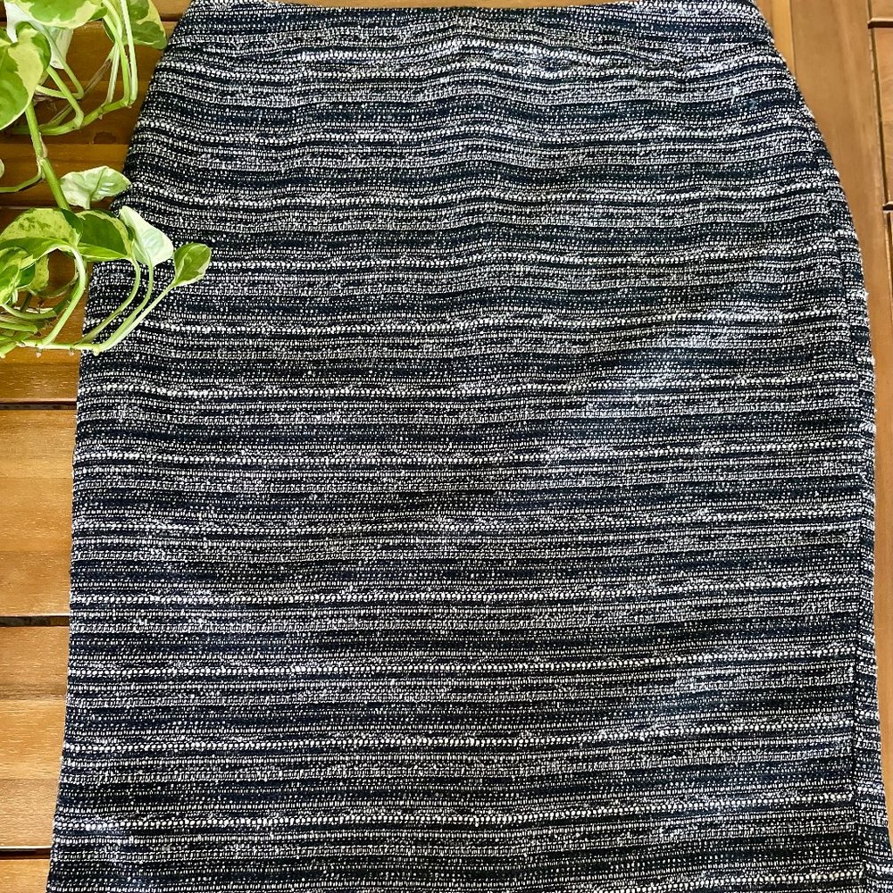 Loft Striped Tweed Pencil Skirt